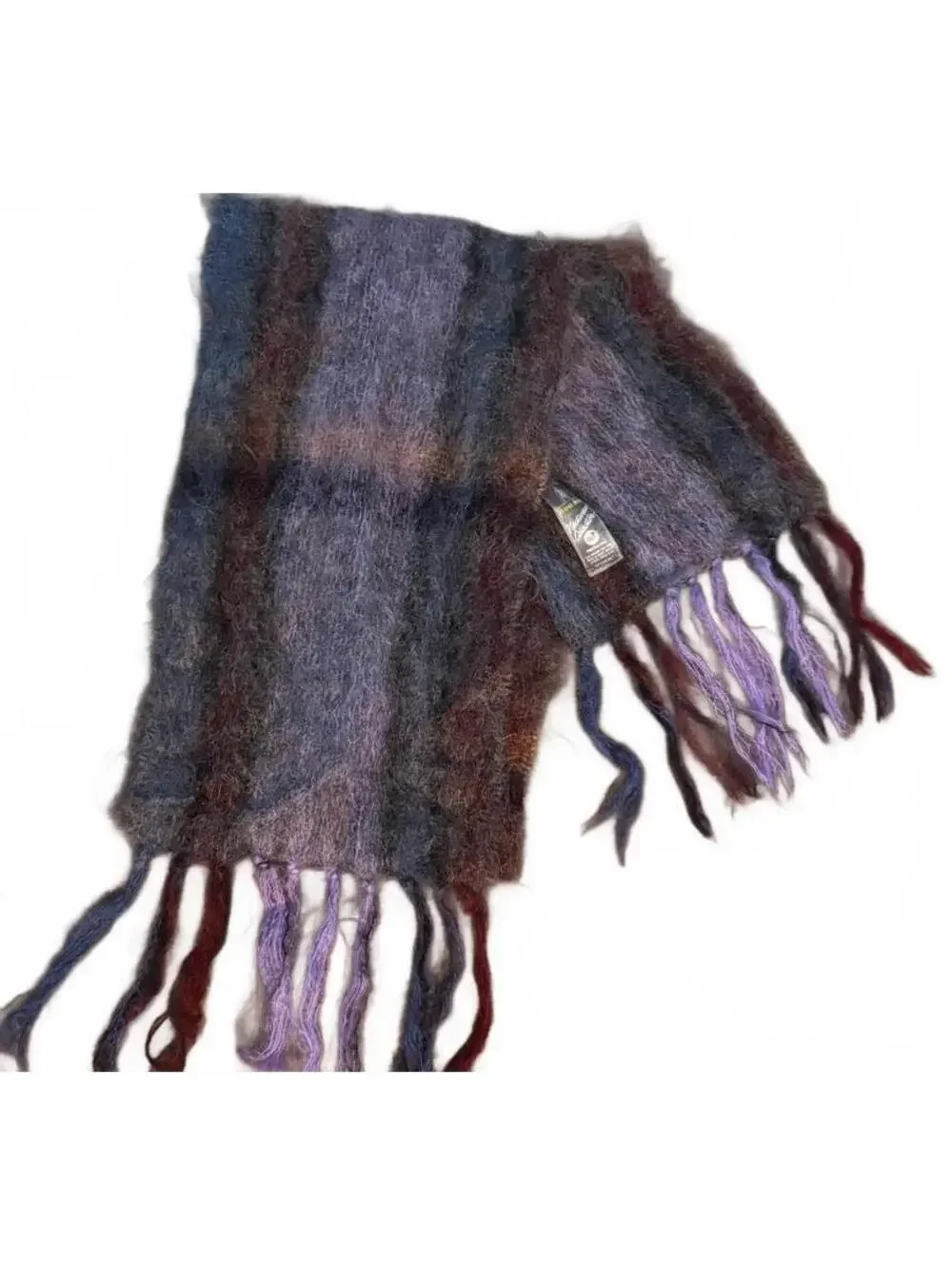 Vintage Royal Scotland mohair and wool scarf with a fringed edge